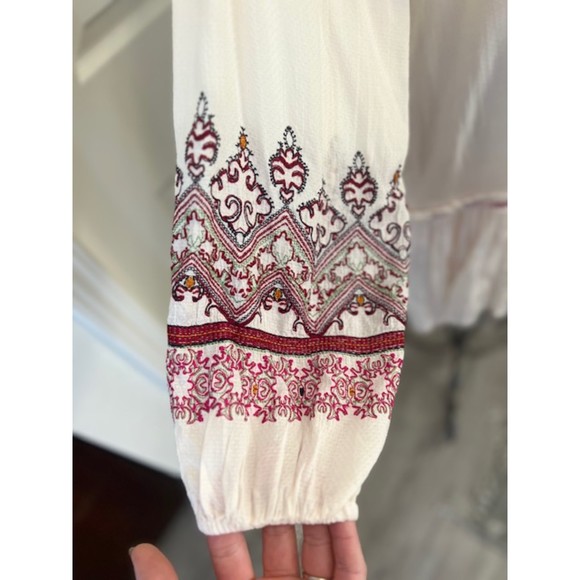 NWT Free People Ivory Drop-Waist Peasant Dress Size Small - Picture 5 of 10